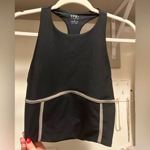 YPB ABERCROMBIE black/tan workout tank